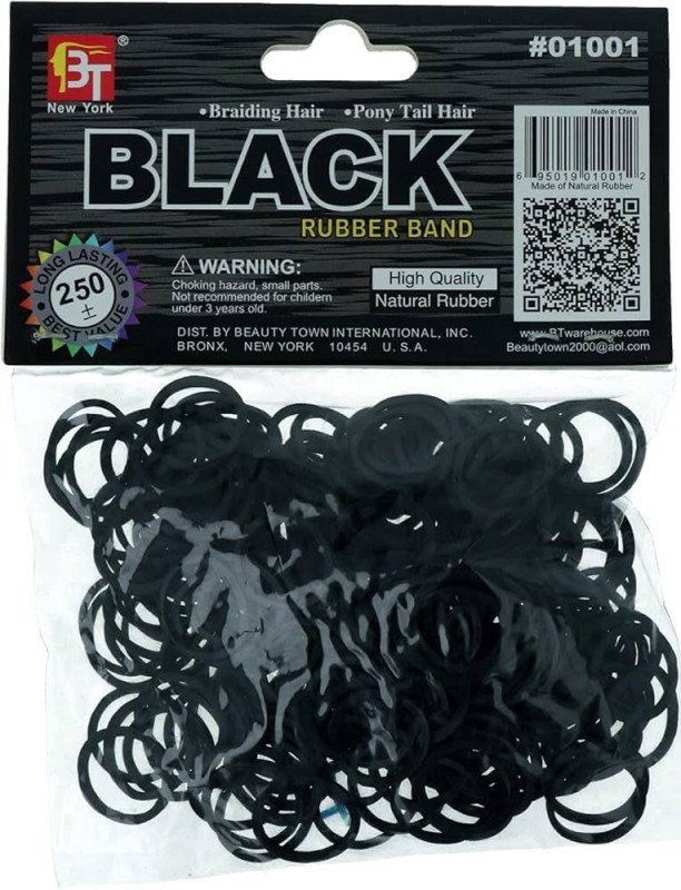 3T Black Rubber Band Brainding Hair PJ001-M1